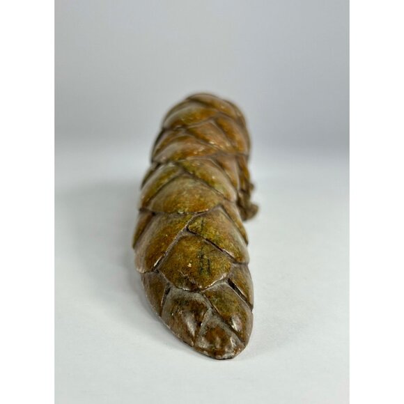 VTG Pangolin Stone Sculpture Handmade Handcarved Brown Verdite Stone Paperweight - Picture 5 of 12